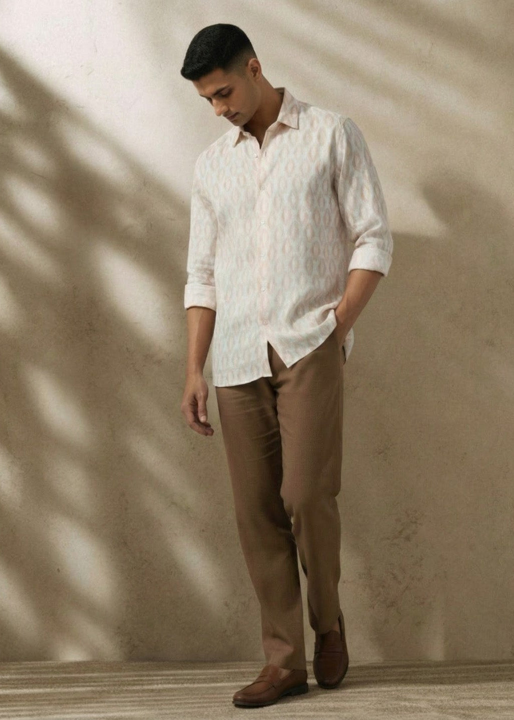 Peach Ikat Shirt